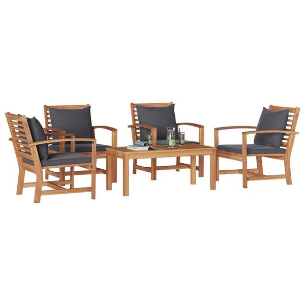 Σετ Καναπέ Κήπου 5 pcs Φυσικό Μασίφ ξύλο teak