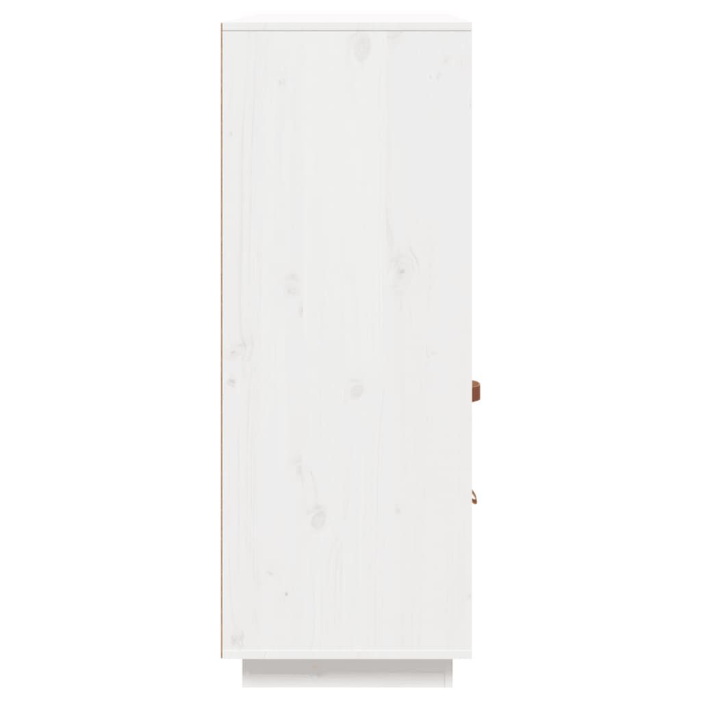 vidaXL Ντουλάπι Ψηλό Λευκό 100x40x108,5 εκ. από Μασίφ Ξύλο Πεύκου