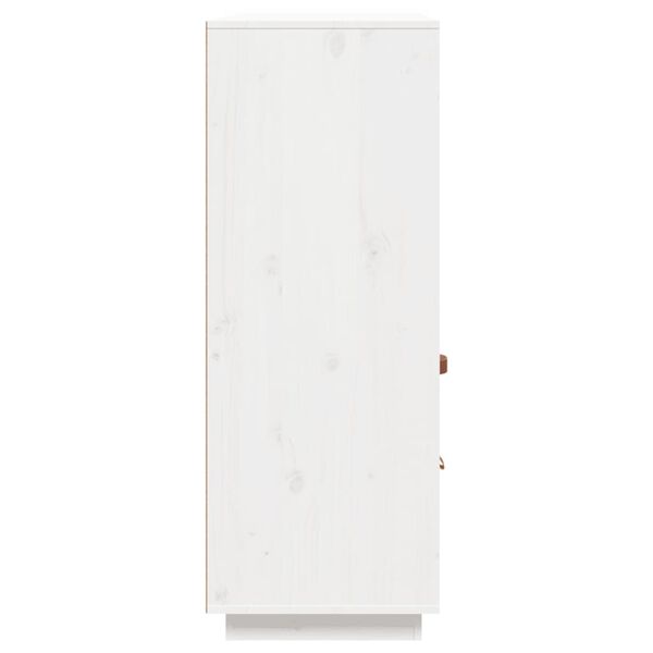 vidaXL Ντουλάπι Ψηλό Λευκό 100x40x108,5 εκ. από Μασίφ Ξύλο Πεύκου