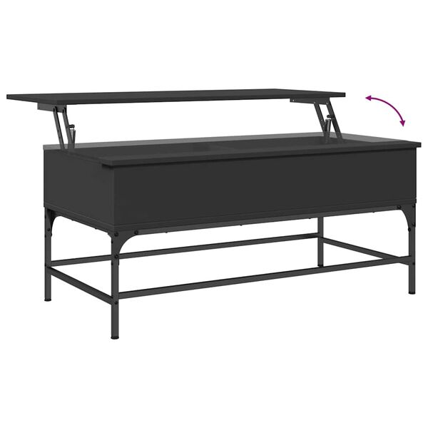 vidaXL Τραπεζάκι Σαλονιού Μαύρο 100x50x45 εκ. Επεξ. Ξύλο & Μέταλλο