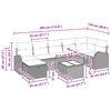 vidaXL Σετ Καναπέ Κήπου με μαξιλάρι 8 pcs Καφέ Πολυ ράταν