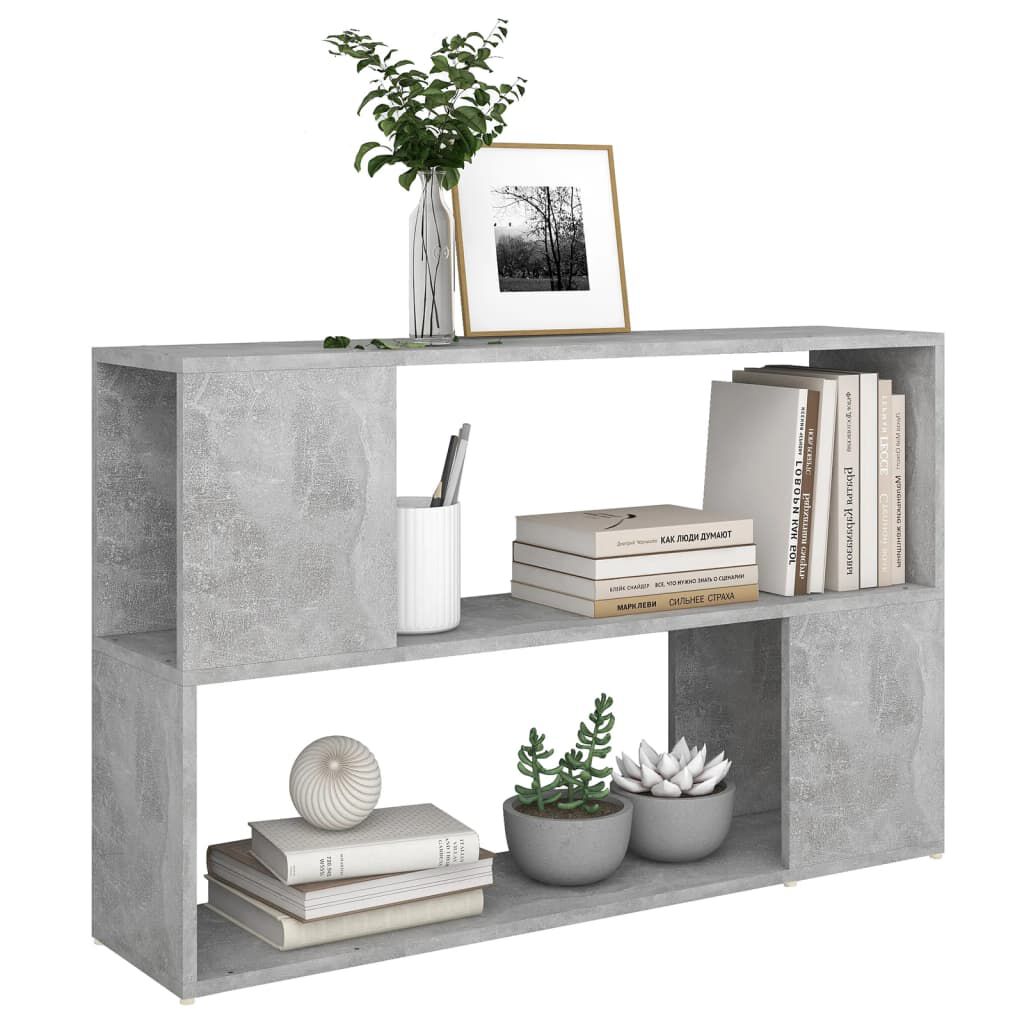 vidaXL Βιβλιοθήκη Γκρι Σκυροδέματος 100 x 24 x 63 εκ. Επεξεργασμ. Ξύλο
