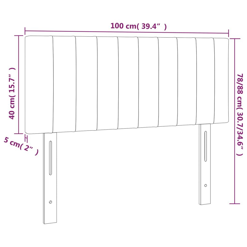 vidaXL Κεφαλάρι Κρεβατιού Σκούρο Γκρι 100x5x78/88 εκ. Υφασμάτινο (US)