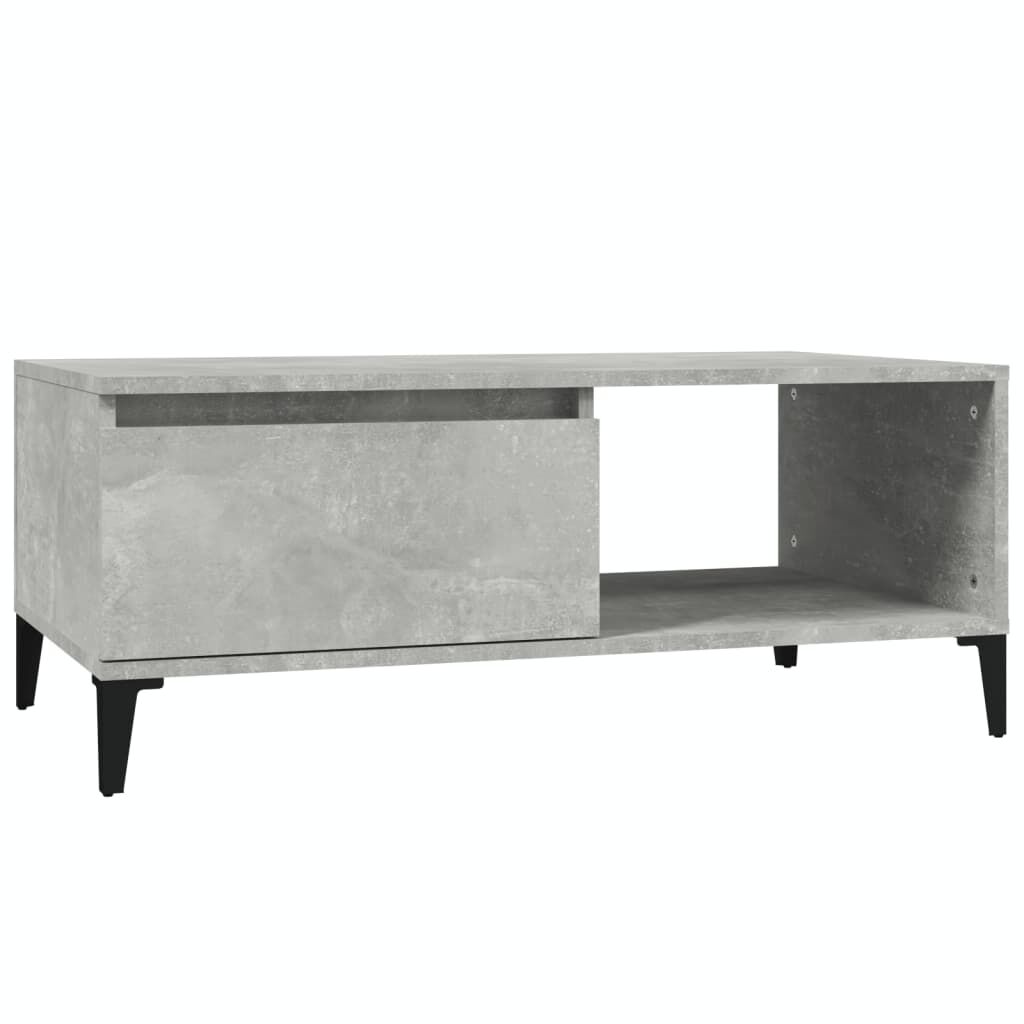 vidaXL Τραπεζάκι Σαλονιού Γκρι Σκυροδ. 90x50x36,5 εκ. Επεξεργ. Ξύλο