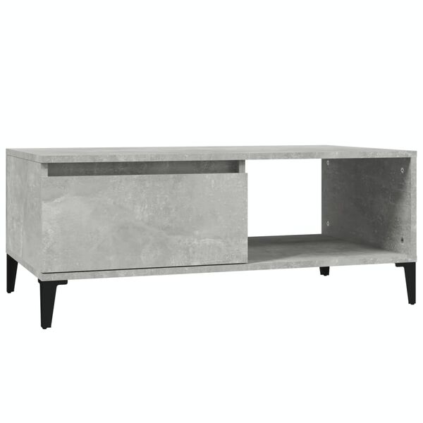 vidaXL Τραπεζάκι Σαλονιού Γκρι Σκυροδ. 90x50x36,5 εκ. Επεξεργ. Ξύλο