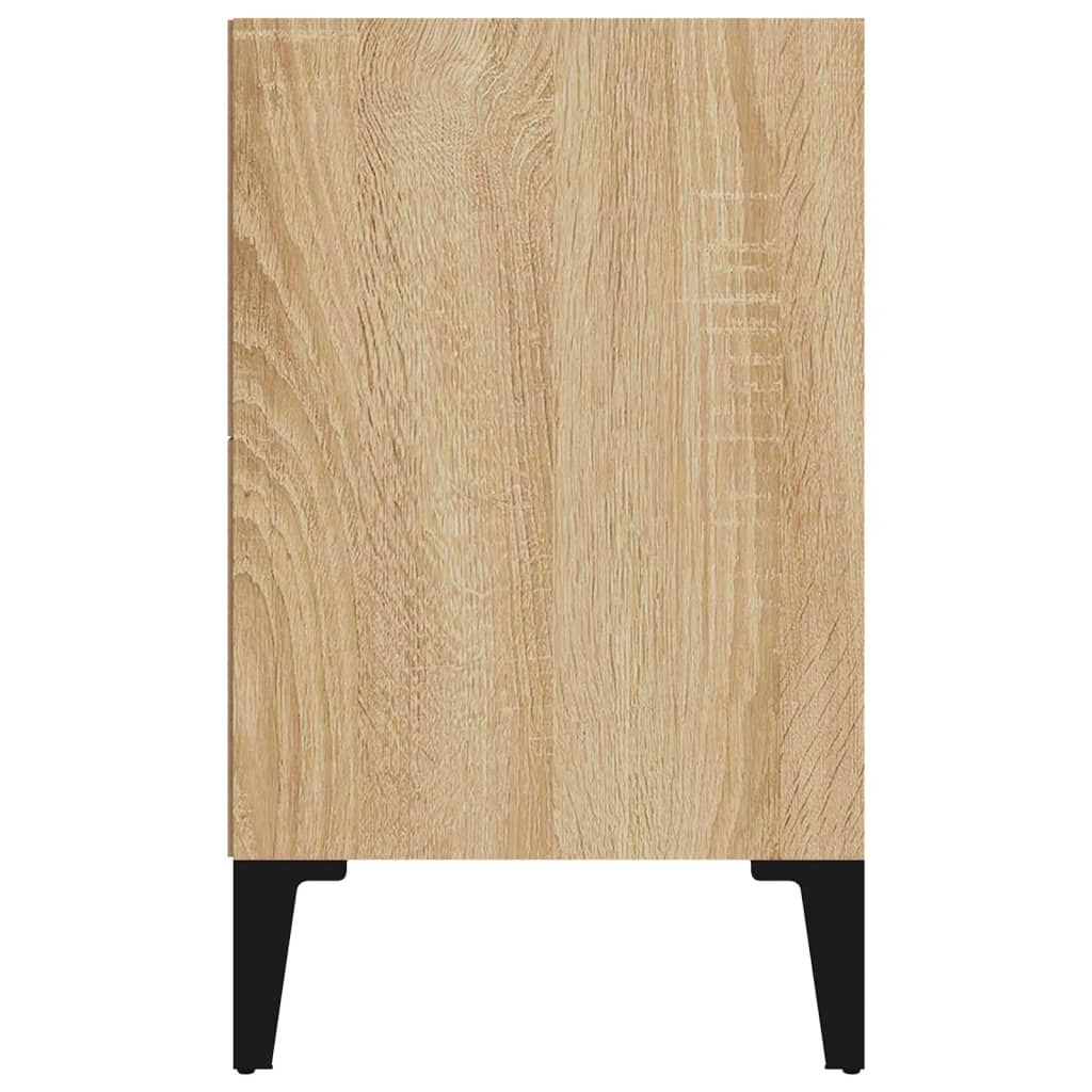 vidaXL Κομοδίνο Sonoma Δρυς 40 x 30 x 50 εκ. με Μεταλλικά Πόδια