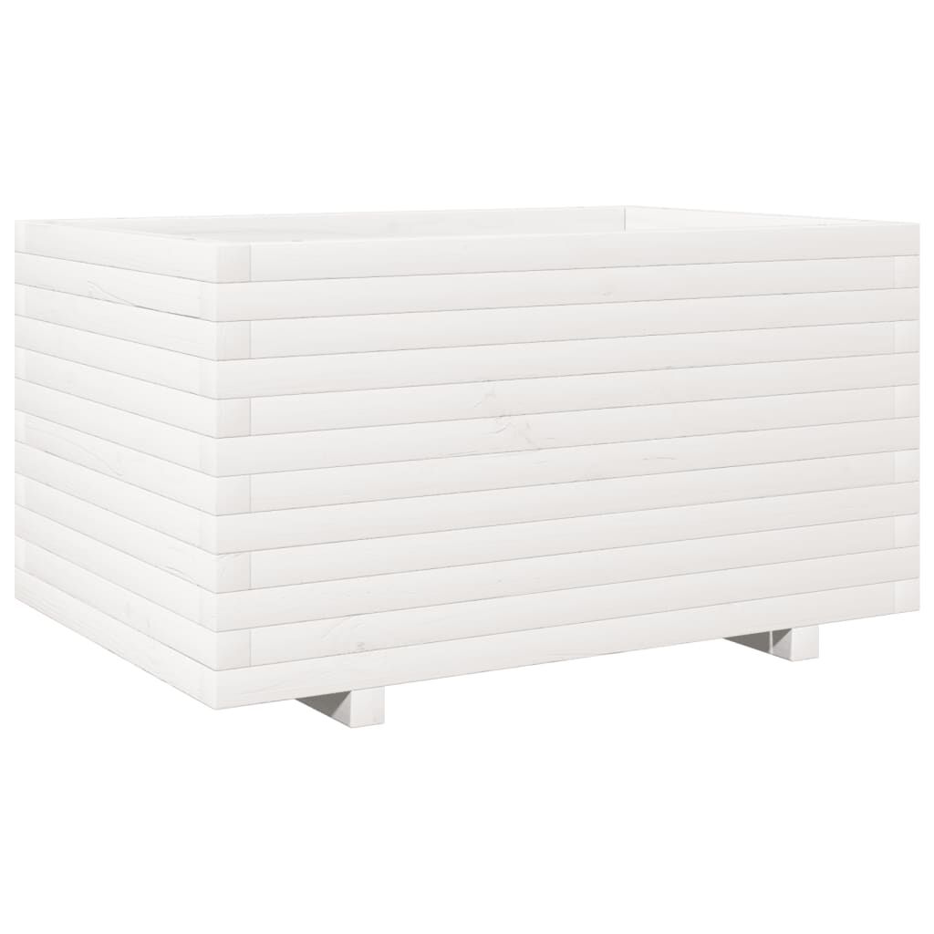 vidaXL Ζαρντινιέρα Κήπου Λευκή 90x60x49,5 εκ. από Μασίφ Ξύλο Πεύκου