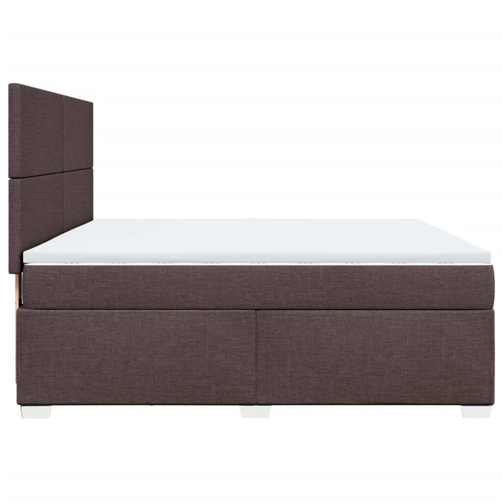 vidaXL Κρεβάτι Boxspring με Στρώμα Σκούρο Καφέ 180x200 εκ Υφασμάτινο