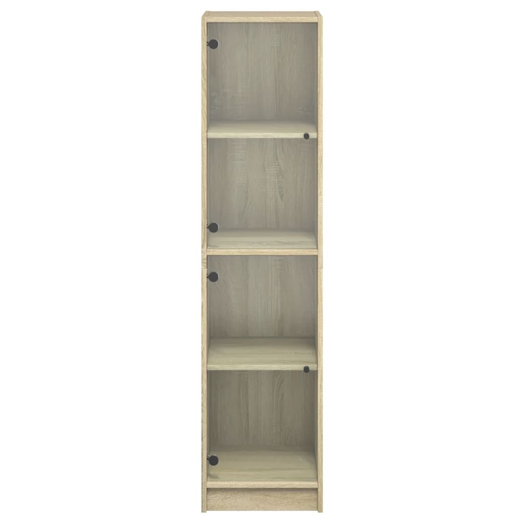 vidaXL Ντουλάπι Sonoma Δρυς 35 x 37 x 142 εκ. με Γυάλινες Πόρτες