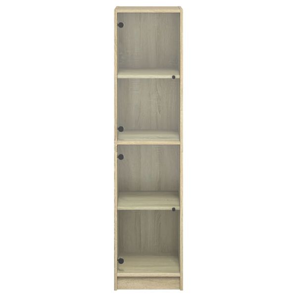 vidaXL Ντουλάπι Sonoma Δρυς 35 x 37 x 142 εκ. με Γυάλινες Πόρτες