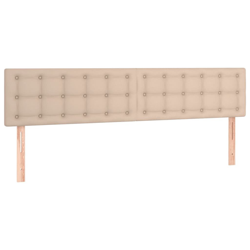 vidaXL Κρεβάτι Boxspring Στρώμα&LED Καπουτσίνο 120x190 εκ. Συνθ. Δέρμα