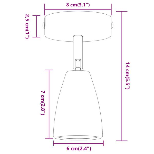 vidaXL Σποτ οροφής Λευκό 8 x 8 x 14.5 εκ. Ατσάλι