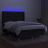 vidaXL &Kappa;&rho;&epsilon;&beta;ά&tau;&iota; Boxspring &mu;&epsilon; &Sigma;&tau;&rho;ώ&mu;&alpha; & LED &Mu;&alpha;ύ&rho;&omicron; 140x190 &epsilon;&kappa;. &Upsilon;&phi;&alpha;&sigma;&mu;ά&tau;&iota;&nu;&omicron;