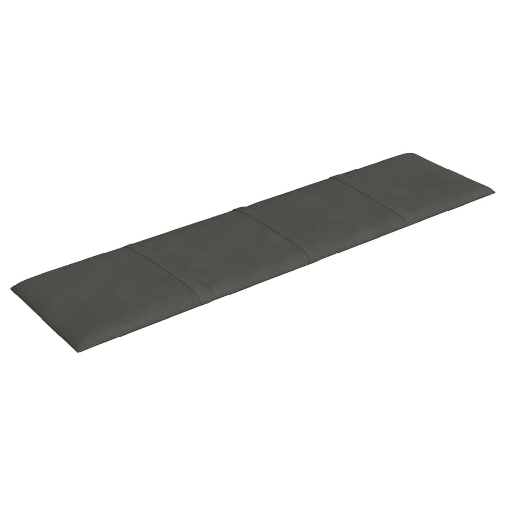 vidaXL Πάνελ Τοίχου 12 τεμ. Σκούρο Γκρι 60x15 εκ. 1,08 μ² Βελούδο