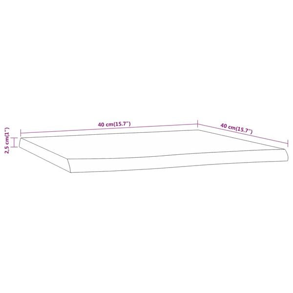 vidaXL Επιφάνεια Τραπεζιού Ορθογώνια 40x40x2,5 εκ. Μασίφ Ξύλο Ακακίας
