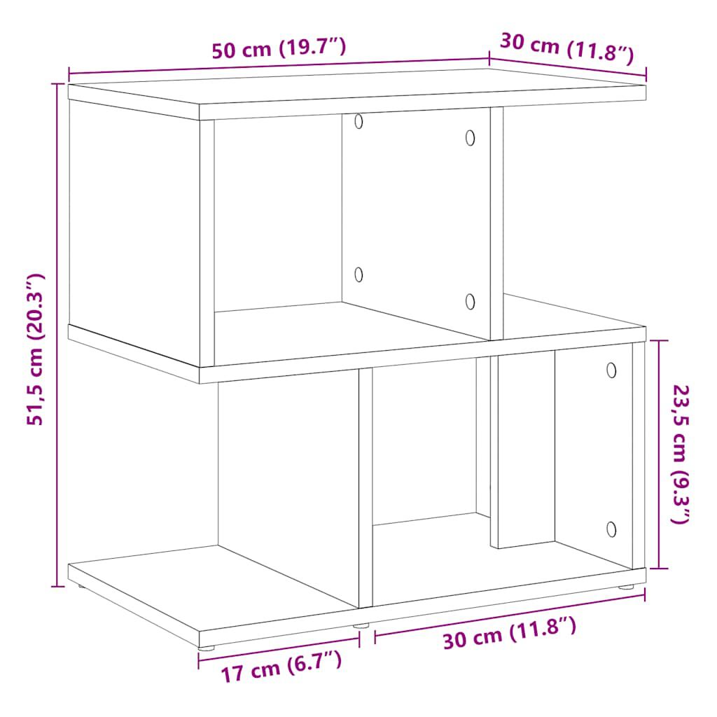 vidaXL Κομοδίνα 2 τεμάχια Παλιό ξύλο 50x30x51,5 cm Κατασκευασμένο ξύλο
