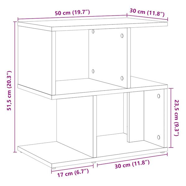 vidaXL Κομοδίνα 2 τεμάχια Παλιό ξύλο 50x30x51,5 cm Κατασκευασμένο ξύλο
