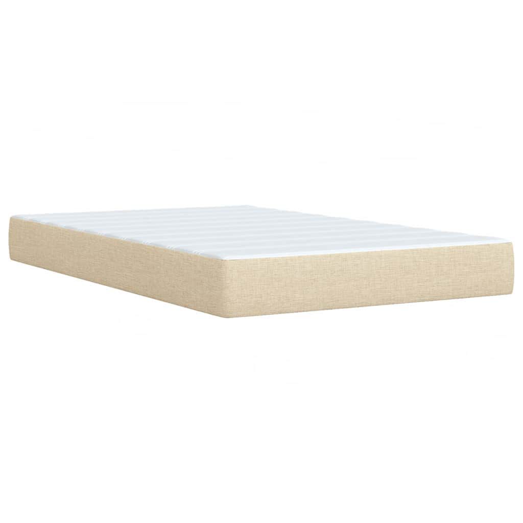 vidaXL Κρεβάτι Boxspring με Στρώμα Κρεμ 120x190 εκ. Υφασμάτινο
