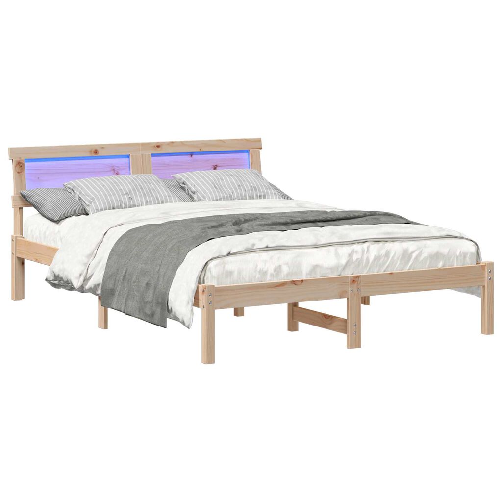 vidaXL Σκελετός Κρεβατιού Καφέ 120 x 200 cm Συμπαγές ξύλο πεύκου