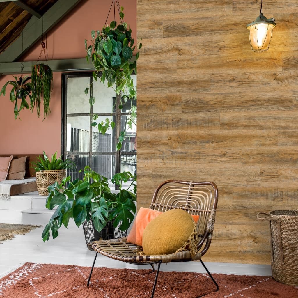 WallArt Πάνελ Τοίχου με Όψη Ανακυκλωμένης Δρυός Καφέ Vintage