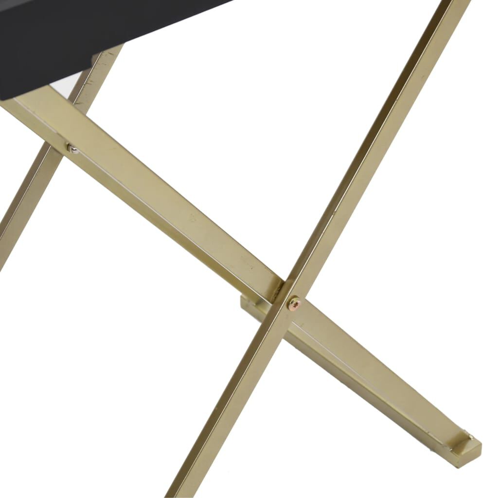 vidaXL Τραπέζι Πτυσσόμενο Χρυσό και Μαύρο 48 x 34 x 61 εκ. από MDF
