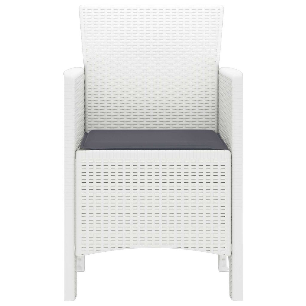 vidaXL Καρέκλα Κήπου 4 pcs Λευκό 53 x 49 x 85 εκ. PP
