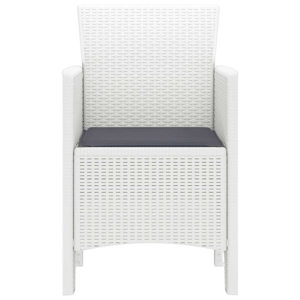 vidaXL Καρέκλα Κήπου 4 pcs Λευκό 53 x 49 x 85 εκ. PP