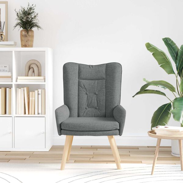 vidaXL Χαλαρωτική Πολυθρόνα Σκούρο γκρι 63 x 67 x 94 εκ. ύφασμα