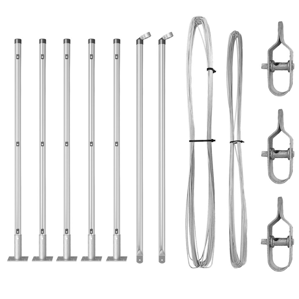 vidaXL Κολώνες Φράχτη με Βάσεις 7 τεμ Ø32mm 110cm Γαλβανισμένος Χάλυβας
