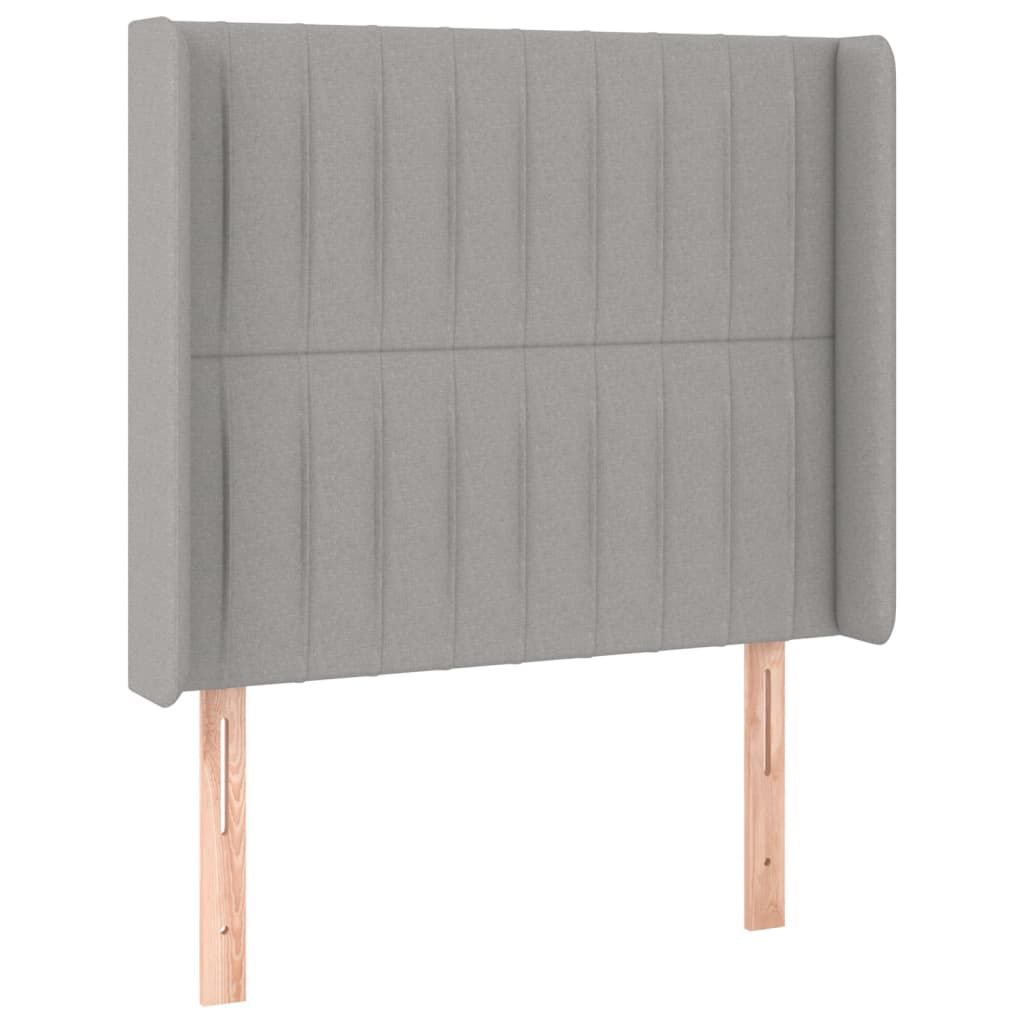 vidaXL Κρεβάτι Boxspring με Στρώμα & LED Αν.Γκρι 90x190 εκ. Υφασμάτινο