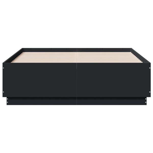 vidaXL Πλαίσιο Κρεβατιού Μαύρο 135x190 εκ. Επεξεργ. Ξύλο