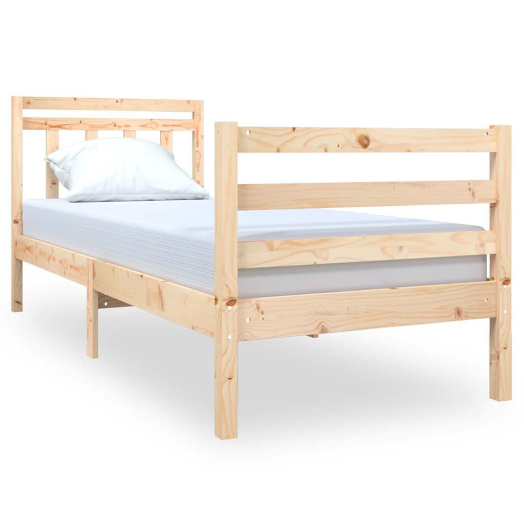 vidaXL Πλαίσιο Κρεβατιού 75 x 190 εκ. από Μασίφ Ξύλο Small Single