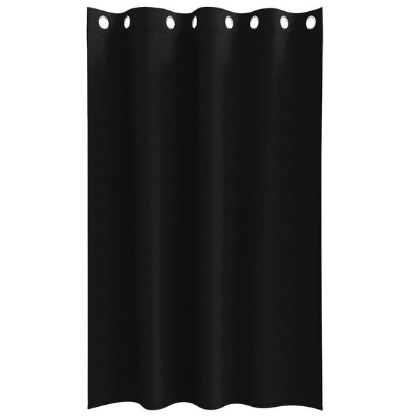 vidaXL Κουρτίνες με κουρτίνες 2 pcs Μαύρο 175 x 140 εκ. Πολυεστέρας