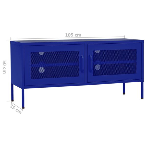 vidaXL Έπιπλο Τηλεόρασης Ναυτικό Μπλε 105x35x50 εκ. από Ατσάλι