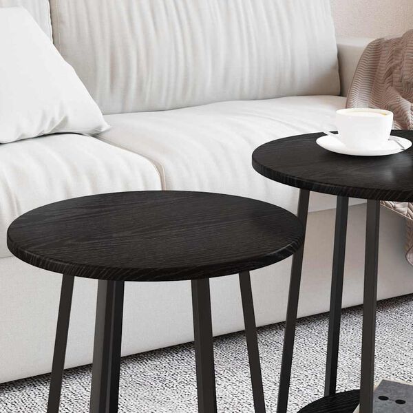 vidaXL Σετ βοηθητικά τραπεζάκια 2 pcs Μαύρη δρυς 50 x 50 x 51 εκ.