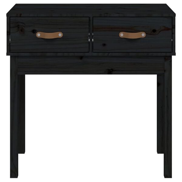 vidaXL Τραπέζι Κονσόλα Μαύρος 76,5x40x75 εκ. από Μασίφ Ξύλο Πεύκου
