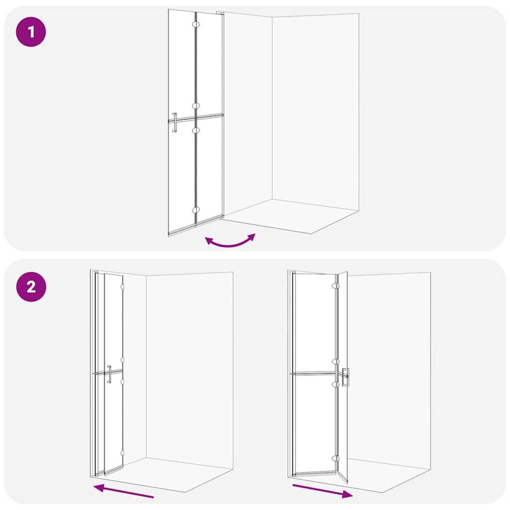 vidaXL Τοίχος ντους Walk-in Άλλο Χρυσό και διαφανές 80 x 190 cm