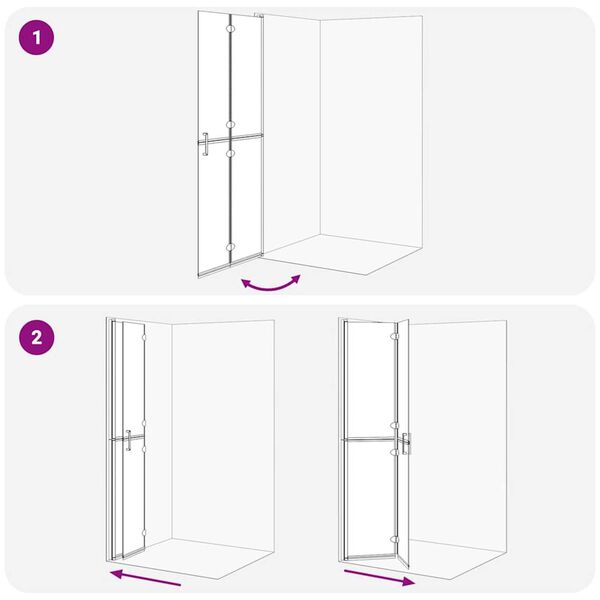 vidaXL Τοίχος ντους Walk-in Άλλο Χρυσό και διαφανές 80 x 190 cm