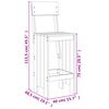 vidaXL Σκαμπό Μπαρ 2 τεμ. Μαύρα 40 x 48,5 x 115,5εκ. Μασίφ Ξύλο Πεύκου