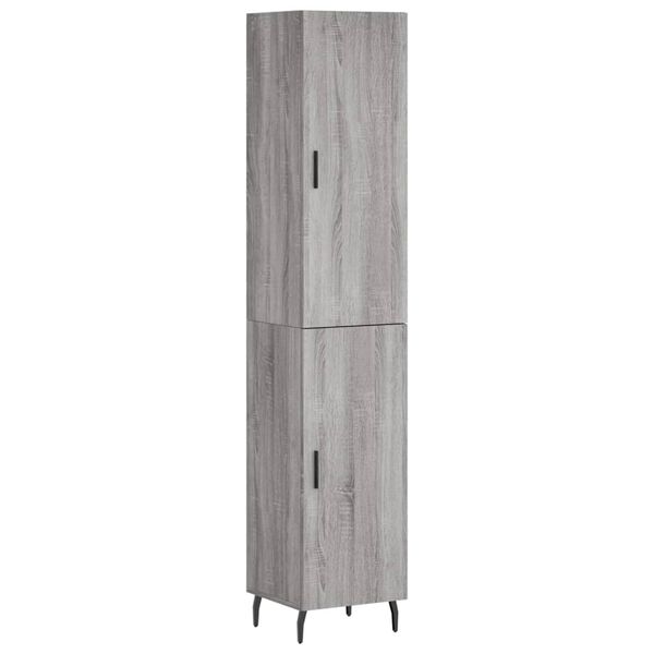vidaXL Μπουφές Sonoma Γκρι 34,5 x 34 x 180 εκ. από Επεξεργασμένο Ξύλο