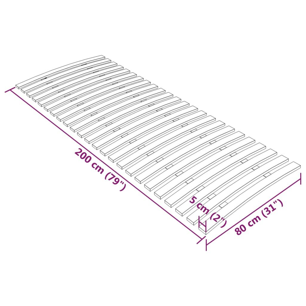 vidaXL Τελάρο Κρεβατιού με 24 Σανίδες 80 x 200 εκ.