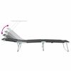 vidaXL Ξαπλώστρα 2-πρόσωπο 2 pcs Μαύρο 58 x 188 x 77 εκ. ύφασμα