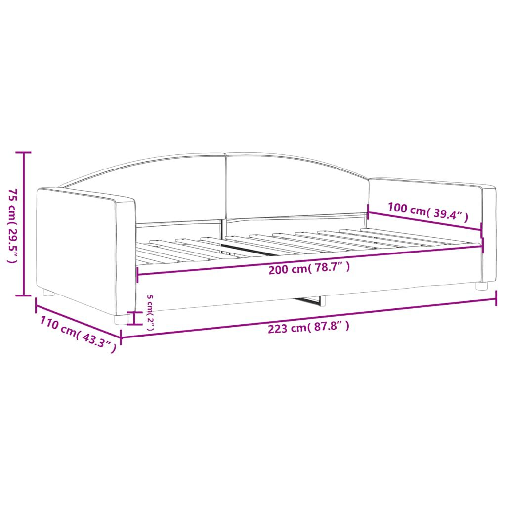 vidaXL Καναπές Κρεβάτι Taupe 100 x 200 εκ. Υφασμάτινος