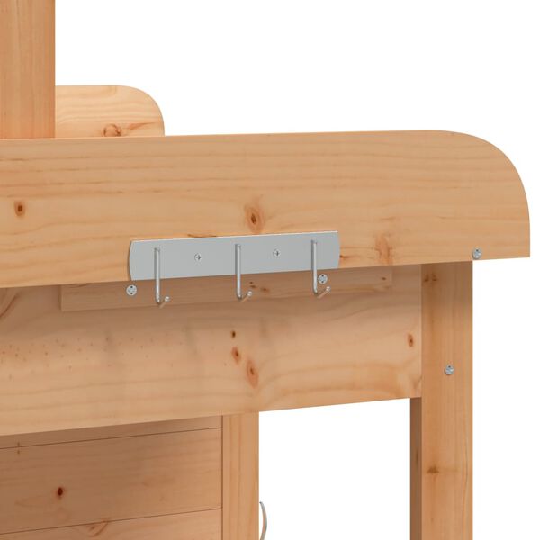 vidaXL Τραπέζι για Γλάστρες+Ντουλάπι Καφέ 110,5x45x124,5εκ Μασίφ Ελάτη
