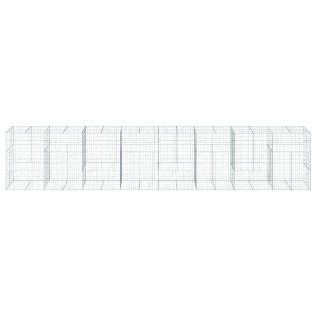 vidaXL Συρματοκιβώτιο με Κάλυμμα 800x100x150εκ από Γαλβανισμένο Χάλυβα