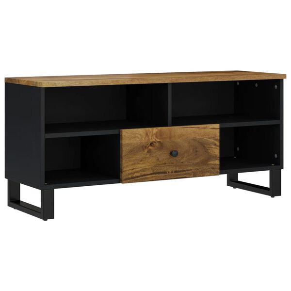 vidaXL Έπιπλο Τηλεόρασης 100x33x46 εκ. Μασίφ Ξύλο Μάνγκο & Επεξ. Ξύλο