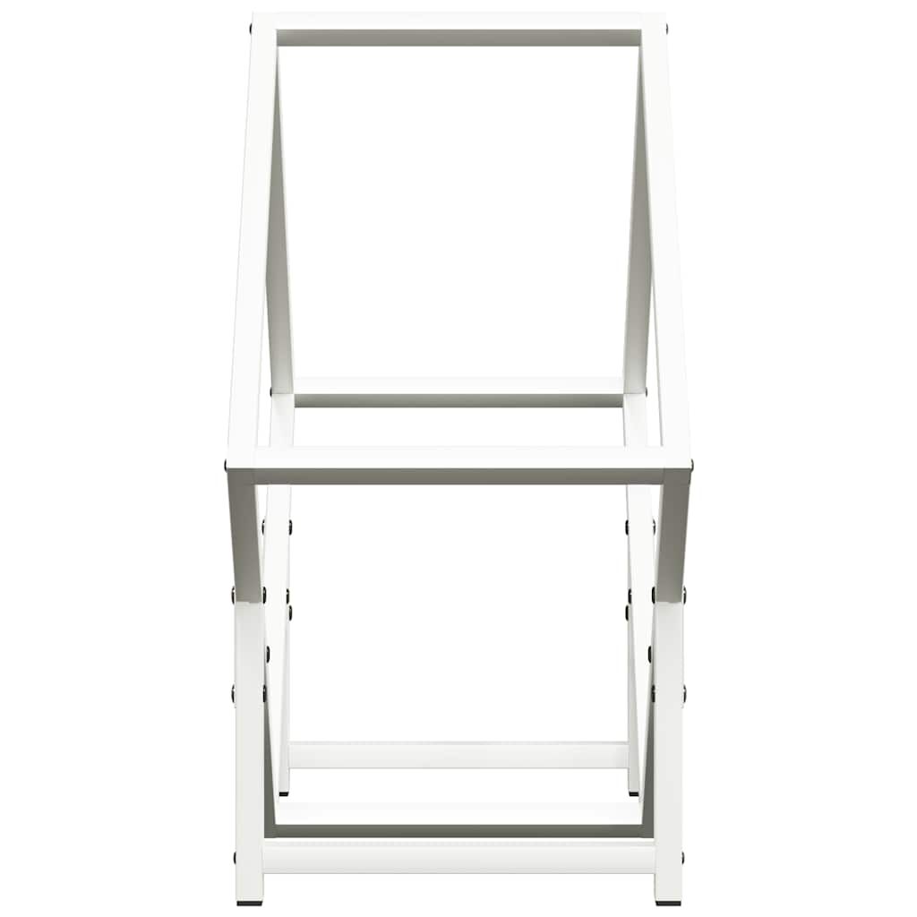 vidaXL Ράφι για καυσόξυλα Λευκό 50x25x50 εκ. Ατσάλι ψυχρής έλασης