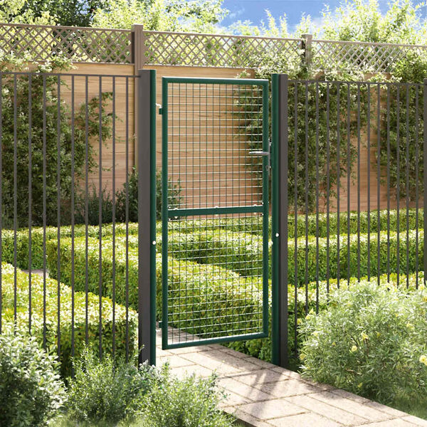 vidaXL Πόρτα Περίφραξης Πράσινη 100 x 175 εκ. Ατσάλινη