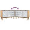 vidaXL Συρταριέρα OTTA Καφέ & Λευκό 111x43x73,5 εκ. Μασίφ Ξύλο Πεύκου