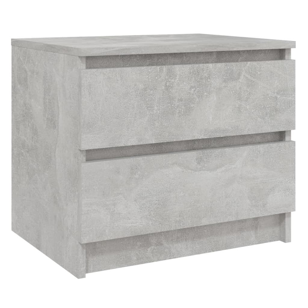 vidaXL Κομοδίνο Γκρι Σκυροδ. 50 x 39 x 43,5 εκ. από Επεξ. Ξύλο